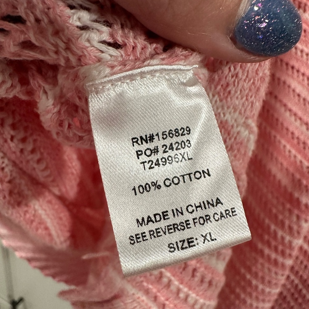 ‼️‼️White Birch Pink Striped Women's Sweater - Picture 7 of 7